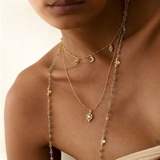 Ananda Soul - Dreamseed Halskæde - Guld - Labradorite/Moonstone